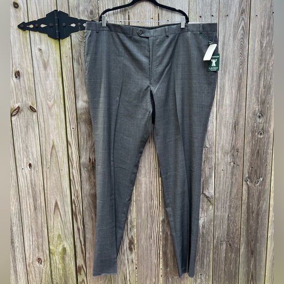 LAUREN RALPH LAUREN Ultraflex Gray Wool Trouser Suit Pants Mens 48W NWT NEW - Picture 2 of 12